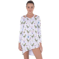 Easter Pattern Asymmetric Cut-out Shift Dress by Valentinaart