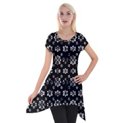 Dark Luxury Baroque Pattern Short Sleeve Side Drop Tunic by dflcprints