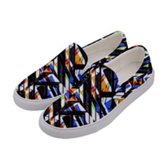Multicolor Geometric Abstract Pattern Women s Canvas Slip Ons by dflcprints
