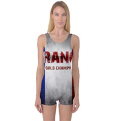 Football World Cup One Piece Boyleg Swimsuit by Valentinaart