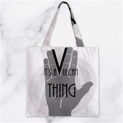 Vulcan Thing Zipper Grocery Tote Bag by Howtobead