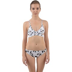 Birds Pattern Photo Collage Wrap Around Bikini Set by dflcprints
