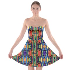 Pattern-26 Strapless Bra Top Dress by ArtworkByPatrick
