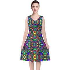 Artwork By Patrick-pattern-31 V-neck Midi Sleeveless Dress  by ArtworkByPatrick