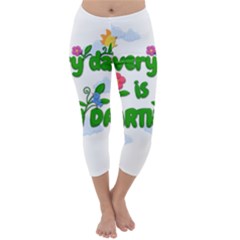 Earth Day Capri Winter Leggings  by Valentinaart