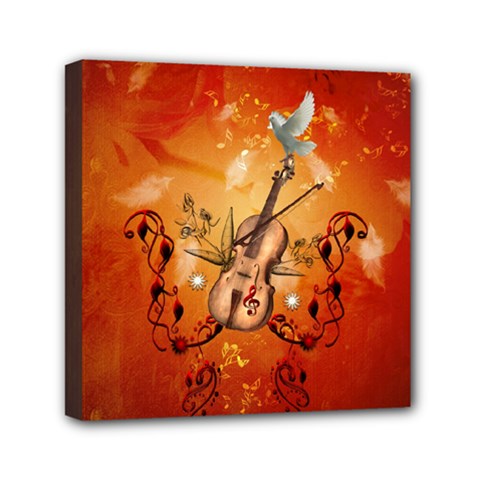Violin With Violin Bow And Dove Canvas Travel Bag by FantasyWorld7