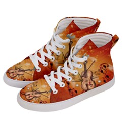 Violin With Violin Bow And Dove Women s Hi-top Skate Sneakers by FantasyWorld7