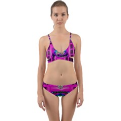 Flower Cartoon In A Cave Pop Art Wrap Around Bikini Set by pepitasart
