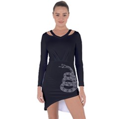 Gadsden Flag Don t Tread On Me Asymmetric Cut-out Shift Dress by snek