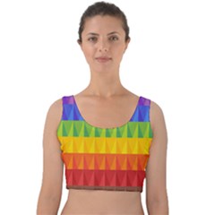 Abstract Pattern Background Velvet Crop Top by Sapixe