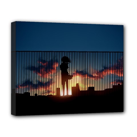Art Sunset Anime Afternoon Deluxe Canvas 20  X 16   by Sapixe