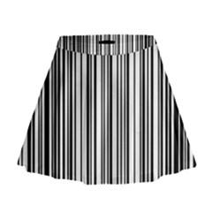 Barcode Pattern Mini Flare Skirt by Sapixe