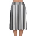 Barcode Pattern Velvet Flared Midi Skirt View2