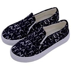 Antique Roman Typographic Pattern Kids  Canvas Slip Ons by dflcprints