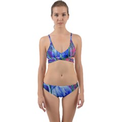 Blue Flowers With Thorns Wrap Around Bikini Set by Sapixe