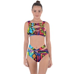 Urban Graffiti Movie Theme Productor Colorful Abstract Arrows Bandaged Up Bikini Set  by genx