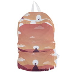 Design Art Hill Hut Landscape Foldable Lightweight Backpack by Nexatart
