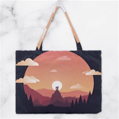 Design Art Hill Hut Landscape Medium Tote Bag by Nexatart