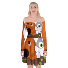 Baby Decoration Cat Dog Stuff Off Shoulder Skater Dress by Nexatart