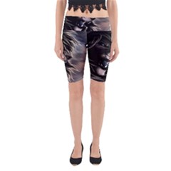 Angry Lion Digital Art Hd Yoga Cropped Leggings by Nexatart