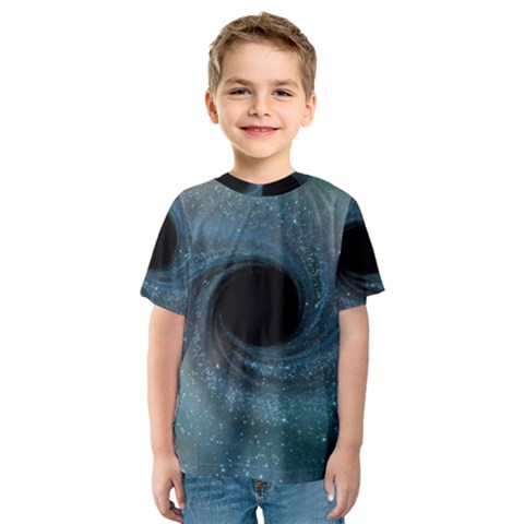 Cosmic Black Hole Kids  Sport Mesh Tee by Sapixe