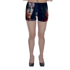 Digital Fantasy Girl Art Skinny Shorts by Sapixe
