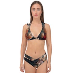 Digital Fantasy Girl Art Double Strap Halter Bikini Set by Sapixe