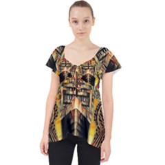 Hail Fine Art Print Lace Front Dolly Top by Sapixe