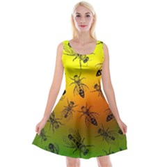 Insect Pattern Reversible Velvet Sleeveless Dress by Sapixe