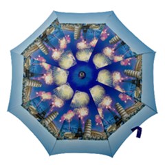 Happy New Year Celebration Of The New Year Landmarks Of The Most Famous Cities Around The World Fire Hook Handle Umbrellas (medium) by Sapixe