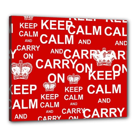 Keep Calm And Carry On Canvas 24  X 20  by Sapixe
