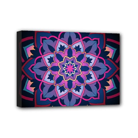 Mandala Circular Pattern Mini Canvas 7  X 5  by Sapixe