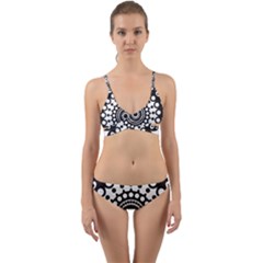 Mandala Geometric Symbol Pattern Wrap Around Bikini Set by Sapixe