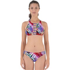 Multicolor Wall Mosaic Perfectly Cut Out Bikini Set by Sapixe