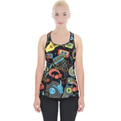 Music Pattern Piece Up Tank Top by Sapixe