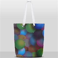 Multicolored Patterned Spheres 3d Full Print Rope Handle Tote (small) by Sapixe