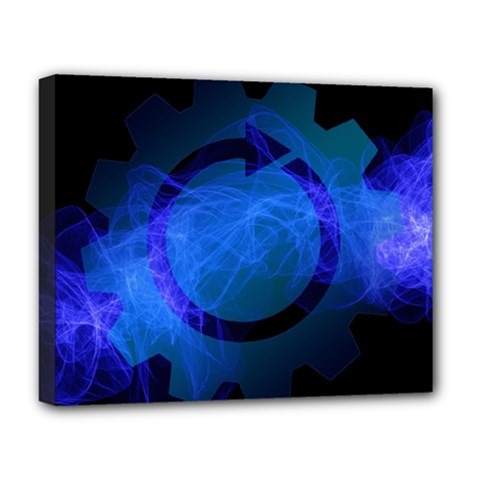 Particles Gear Circuit District Deluxe Canvas 20  X 16   by Sapixe
