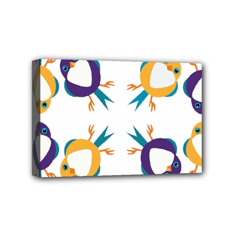 Pattern Circular Birds Mini Canvas 6  X 4  by Sapixe