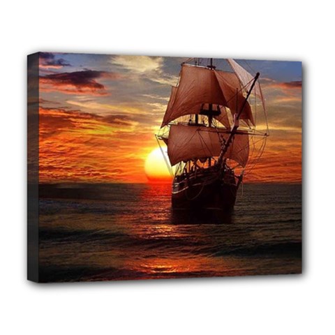 Pirate Ship Deluxe Canvas 20  X 16   by Sapixe