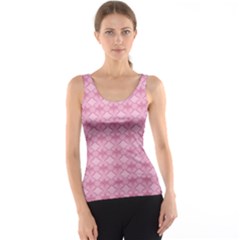 Pattern Pink Grid Pattern Tank Top by Sapixe
