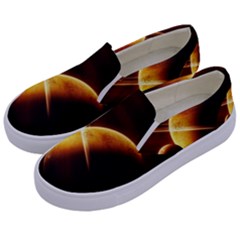 Planets Space Kids  Canvas Slip Ons by Sapixe