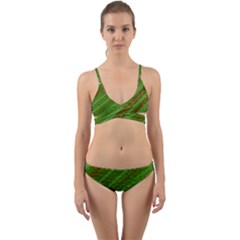 Stripes Course Texture Background Wrap Around Bikini Set by Sapixe