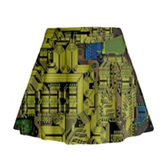 Technology Circuit Board Mini Flare Skirt by Sapixe