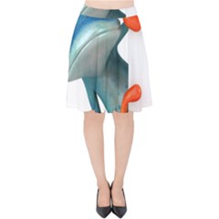 Tree Frog Illustration Velvet High Waist Skirt by Sapixe
