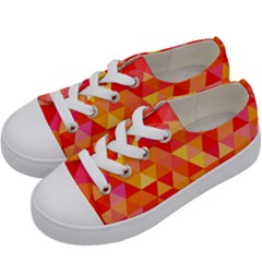 Triangle Tile Mosaic Pattern Kids  Low Top Canvas Sneakers by Sapixe