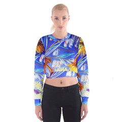 Ceramic Jur And Sunlowers Cropped Sweatshirt by bestdesignintheworld