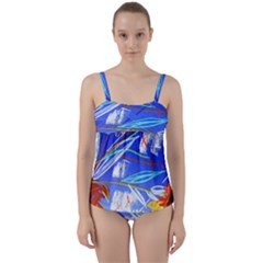 Ceramic Jur And Sunlowers Twist Front Tankini Set by bestdesignintheworld