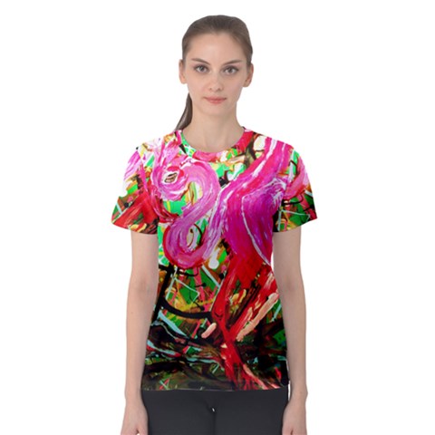 Dscf2035 - Flamingo On A Chad Lake Women s Sport Mesh Tee by bestdesignintheworld