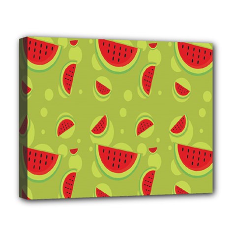 Watermelon Fruit Patterns Deluxe Canvas 20  X 16   by Sapixe