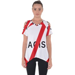 No Racism Cut Out Side Drop Tee by demongstore